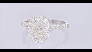 1.01ct Oval Halo Diamond Engagement Ring by Princess Bride Diamonds