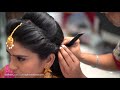 south indian bridal hair styling series braiding hair with partition.