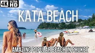 4K KATA BEACH WALK - BEAUTIFUL BEACH IN PHUKET🌴 PHUKET THAILAND 2023 🌴 [sub]