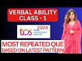 🔥tcs Verbal Ability Live Class-1 | Tcs Latest Pattern Verbal Ability Questions 🔥