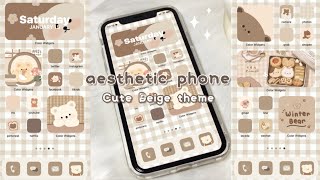 customize your iphone 🧸 (cute beige theme) iOS15 ✨ | how to have an aesthetic phone