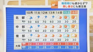 【7月10日(月)】梅雨空続く月曜日も激しい雷雨に注意　日中は蒸し暑くなりそう【近畿地方の天気】#天気 #気象