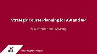 Academic Standing: Strategic Course Planning for AW and AP