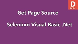 Selenium Visual Basic .Net Get Page Source
