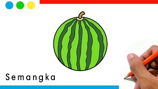 Cara Menggambar Buah Semangka | How To Draw Watermelon Fruit | Tarik sis semongko