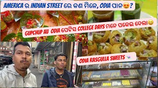 America ର Indian street ରେ କଣ ମିଳେ, Odia ପାନ😍 au Rasgulla | Gupchup ଖାଇକି American Bhai Khusi 🥰