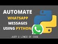 😱 How to automate WhatsApp messages using Python [ 2 lines ]