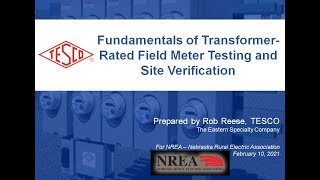 Fundamentals of Transformer-Rated Field Meter Testing and Site Verification (NREA)