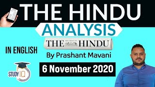 The Hindu Editorial Newspaper Analysis, Current Affairs for UPSC SSC IBPS, 6 November 2020 English