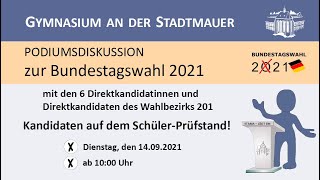 PODIUMSDISKUSSION am Stama anlässlich der Bundestagswahl 2021 vom 14.09.2021