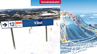 SKISTAR VEMDALEN, 12 Väst ski slope, average hard. 2023