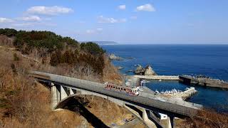 動画20190226「三陸鉄道北リアス線大沢橋梁①」＠岩手県普代村10:39頃