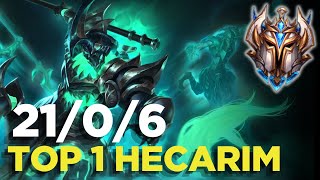 21/0/6 Hecarim UNCUT Insane HARDCARRY💀 - S16 Wild Rift Gameplay