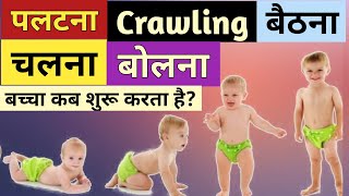 बच्चा कब पलटना ,Crawling ,बैठना , बोलना और चलना शुरू करता है। Baby Development  @ParentingIndia