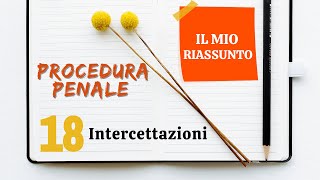 Procedura Penale - Capitolo 18: intercettazioni