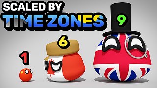 COUNTRIES SCALED BY TIMEZONES | Countryballs Animation