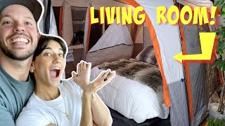CAMPING OVERNIGHT IN OUR HOUSE!!