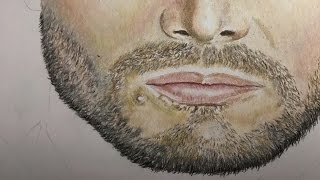 How To Draw Facial Hair/Beard With Colored Pencil