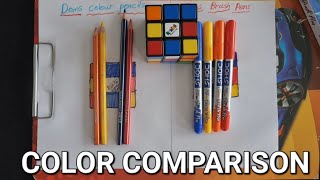 COLOR COMPARISON; DOMS color pencils ✏️  🆚️ DOMS brush pens 🖌