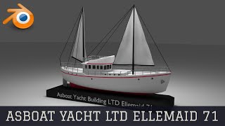 Asboat Yacht [LTD Ellemaid 71] - Blender Timelapse