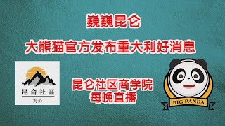 巍巍昆仑 | 大熊猫BP官方宣布重大利好，昆仑社区商学院公开课直播