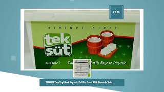 TEKSUT Tam Yagli Inek Peyniri - Full Fat Cow's Milk Cheese In Brine 900g (2lb)