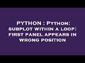 PYTHON : Python: subplot within a loop: first panel appears in wrong position