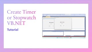 How to Create Timer or Stopwatch VB.NET