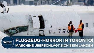 BRUCHLANDUNG IN TORONTO: US-Flugzeug überschlägt sich – 17 Verletzte, Ursache noch unklar!