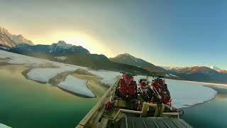 Sled trip on the way to Chatter Creek passing Kinbasket lake in the Rocky Mountains! Polaris Sleds