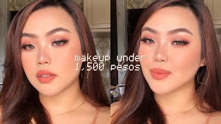 GLAM MAKEUP UNDER 1,500 PESOS! ♡ affordable + aesthetic makeup tutorial.