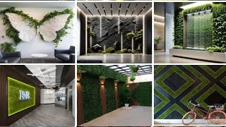 Green Artificial Wall decor ideas/green grass wall decoration ideas/grass design ideas for wall