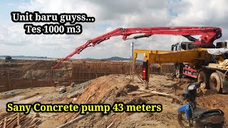 unit test of new sany concrete pump 43 meters | greetings 1000 m3 introduction