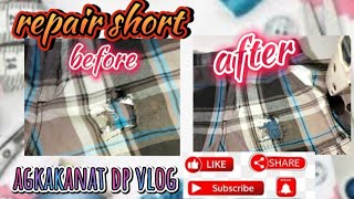 How to repair short pants hole with diy patch /Paano magrepair o magtapal ng butas ng short 🩳