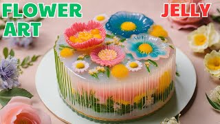 Fruit Jelly Cake with Flower Art - Beautiful Jelly Cake 2024 | Jelly cake