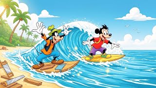 Goofy & Mickey’s Epic Surfing Disaster at the Beach! Big Waves, Bigger Laughs| Funny Goofy Animation