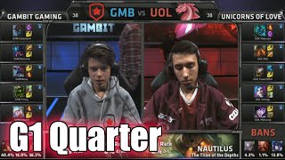 Gambit Gaming vs Unicorns of Love | Game 1 Quarter Finals S5 EU LCS Spring 2015 | GMB vs UOL