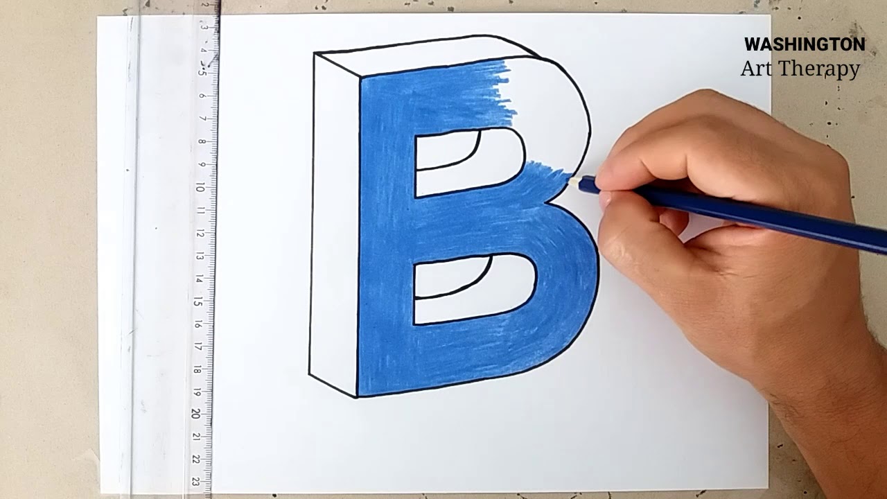 Como Desenhar A Letra B Em 3D - YouTube