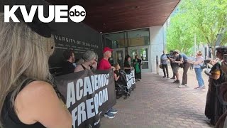 UT students, faculty stage mock funeral to protest academic freedom concerns