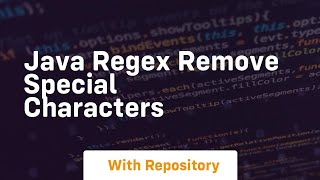 java regex remove special characters