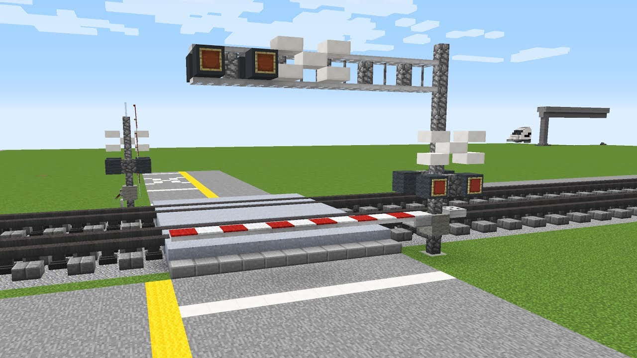 Minecraft Cantilever Signal Railroad Crossing Tutorial - YouTube