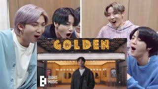 BTS REACTION ON JK " GOLDEN " PREVIEW ll #hype #hybelabels #bts #jungkook