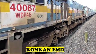 Last Minute Clearance Savarda Crossing | WDP4B EMD Goa Jan Shatabdi + Kerala Sampark Kranti