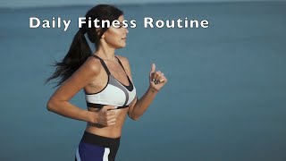 Daily Fitness Routine, ASMR, Beautiful Woman Running, Uplifting Music