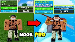 Beating Blox Fruits as Whitebeard! Lvl 1 to Max Lvl Noob to Pro in Blox Fruits!