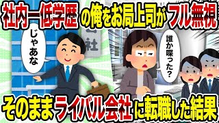 【2ch修羅場スレ】 社内一低学歴の俺をお局上司がフル無視→そのままライバル会社に転職した結果  【ゆっくり解説】【2ちゃんねる】【2ch】