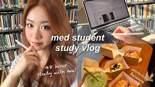 STUDY VLOG📚| surviving med school, work-life balance, library studying & staying productive ₊˚