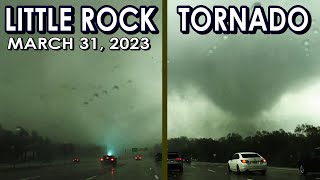 March 31, 2023 • CLOSE RANGE TORNADO Crosses Little Rock Freeway! {Trey}
