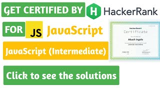 Hackerrank certification for JavaScript | Hackerrank js solutions