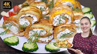 Эти КАБАЧКИ съедаются на УРА! Супер РЕЦЕПТ из кабачков! Вкуснейшие РУЛЕТИКИ из кабачков